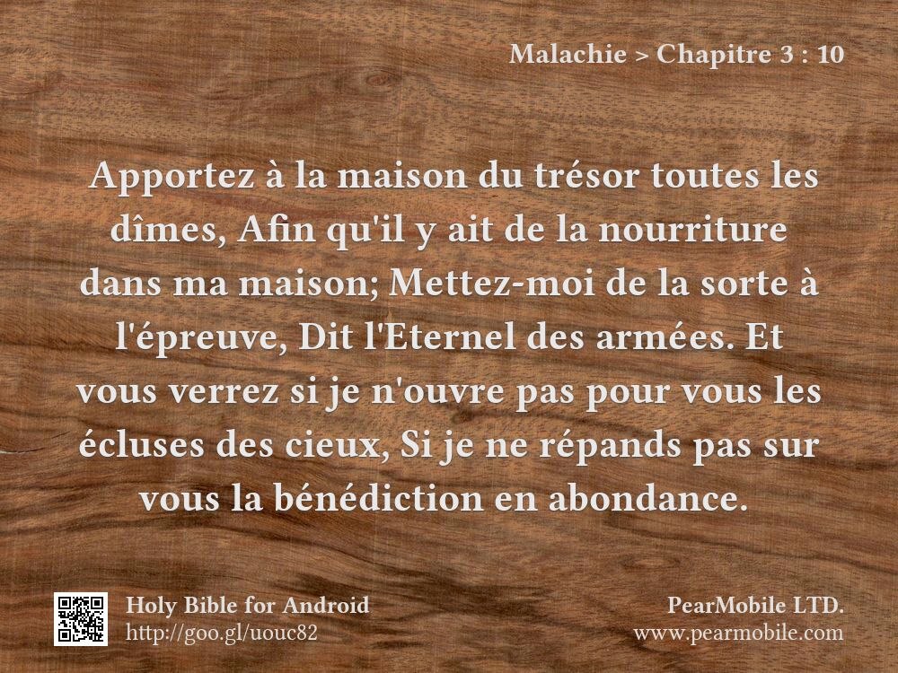 Malachie, Chapitre 3:10